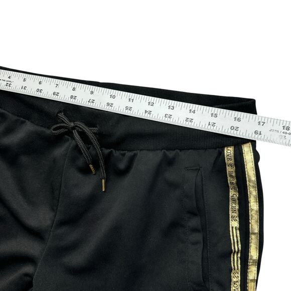Mystiq Jogger Pants Womens Size M Black Gold Love Boss Queen Y2K - Picture 5 of 9